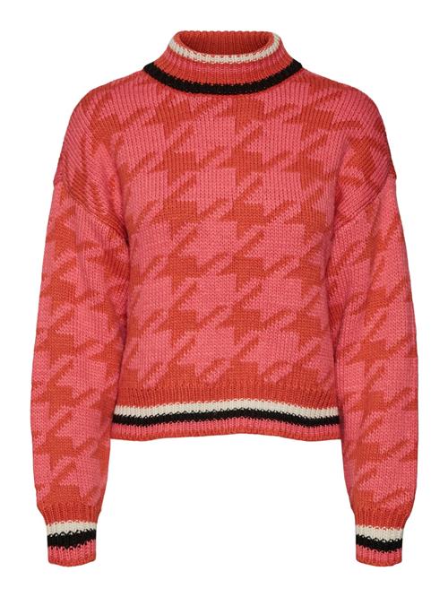 VERO MODA Pullover 'Alecia'  brandrød / melon / sort / hvid