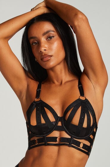 Hunkemöller Ikke-formstøbt longline bøjle-bh Athena sort