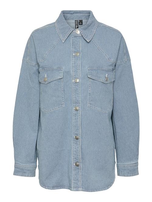 PIECES Bluse 'Billo'  blue denim / hvid