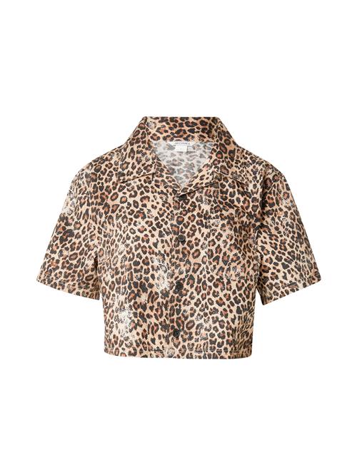 Monki Bluse  beige / cognac / sort