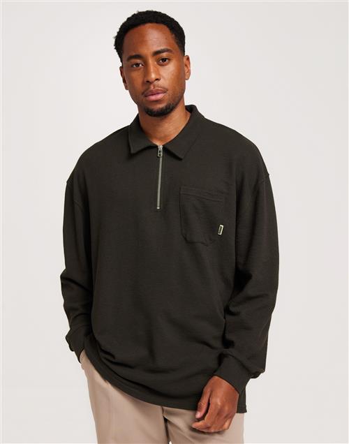 Woodbird WBDom terry Polo Half zip Brun