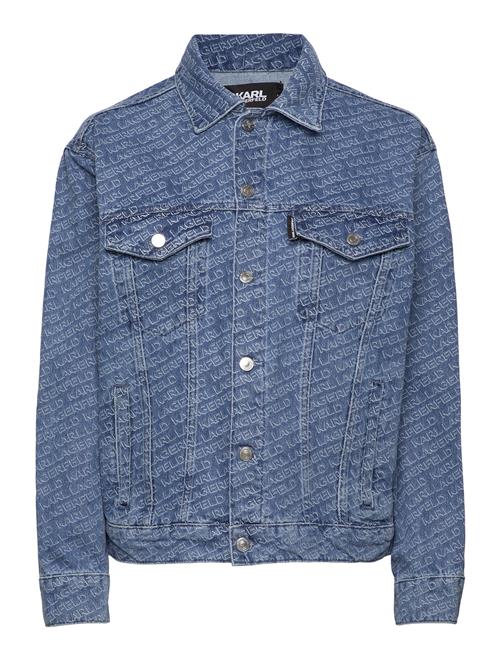 Karl Lagerfeld Diagonal Aop Denim Jacket Karl Lagerfeld Blue