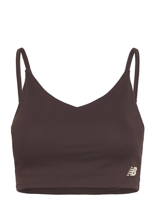 New Balance Linear Heritage Soft Bra Top New Balance Brown