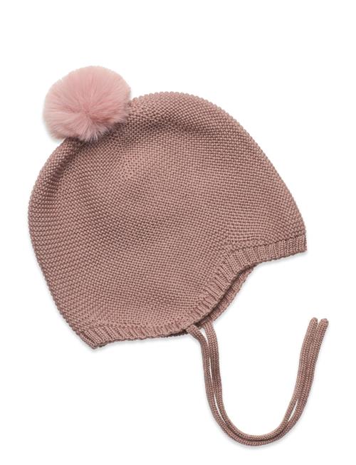 Huttelihut Bonnet Wool Knit W. Pompom Huttelihut Pink