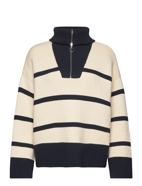 GANT Breton Half Zip Knit GANT Cream