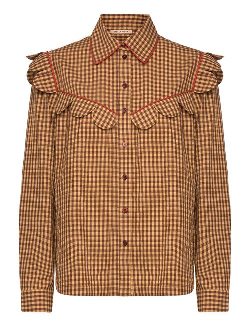 Stella Nova Checked Shirt With Tongues Stella Nova Brown