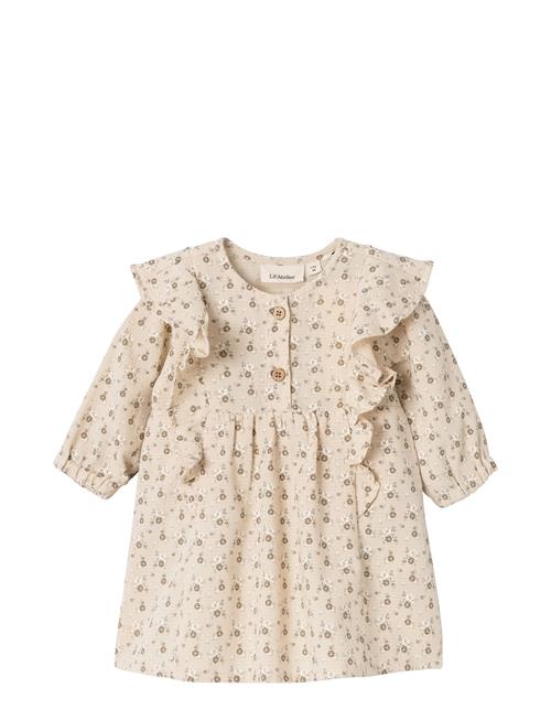 Se Lil'Atelier Nbflacy Ls Loose Body Dress Lil Lil'Atelier Beige ved Booztlet