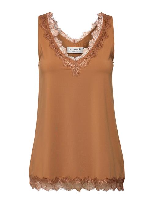 Rwbillie Sl Lace V-Neck Top Rosemunde Brown