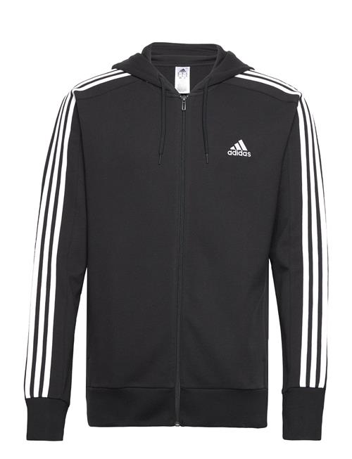 adidas Sportswear Essentials French Terry 3-Stripes Full-Zip Hoodie Adidas Sportswear Black