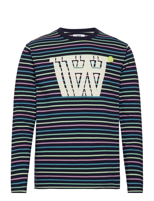 Mel Stripe Long Sleeve DOUBLE A BY W.W. Navy