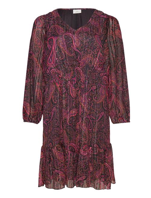 Carclarie Life L/S V-Neck Dress Aop ONLY Carmakoma Pink