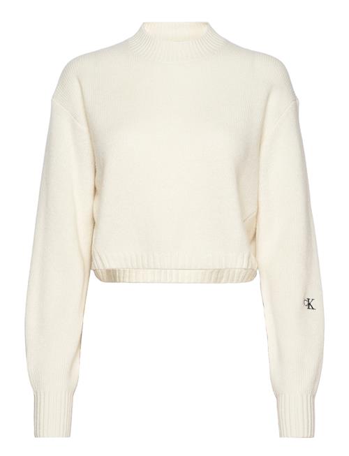 Calvin Klein Jeans Short Lambswool Sweater Calvin Klein Jeans Beige