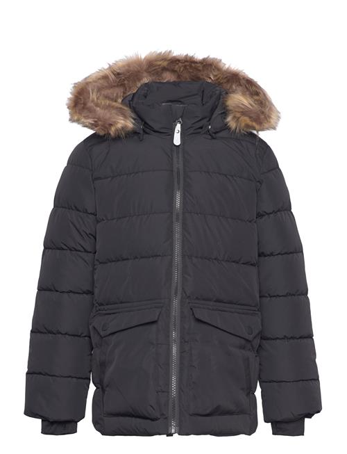 Color Kids Jacket W. Fake Fur - Long Color Kids Black