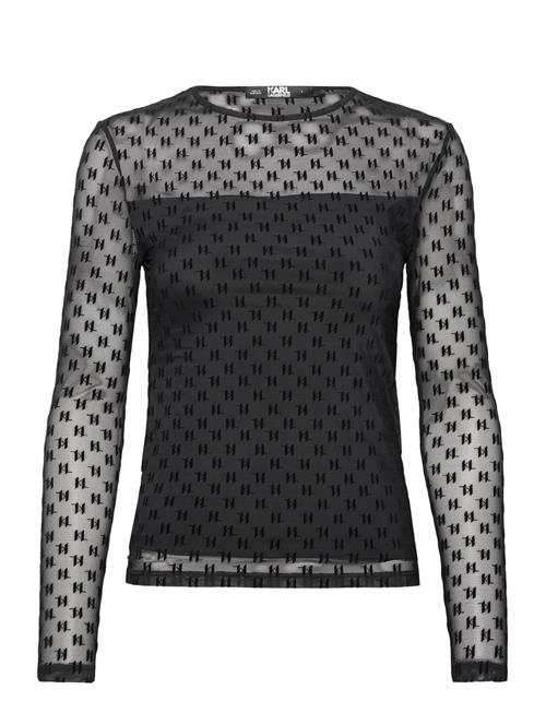 Karl Lagerfeld Kl Mesh Lslv Top Karl Lagerfeld Black