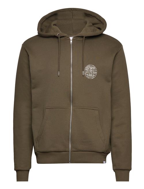 Globe Zipper Hoodie Les Deux Khaki