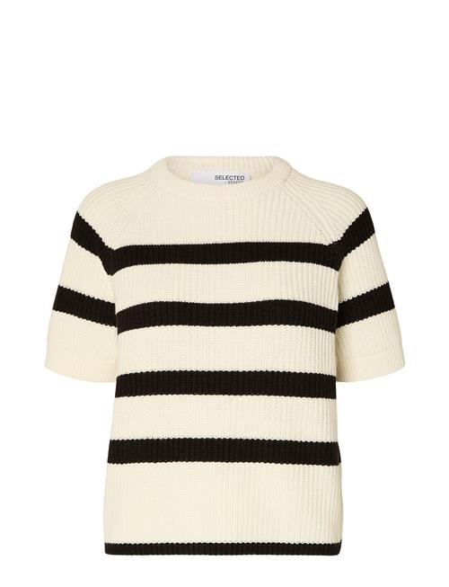 Slfbloomie Ss Knit O-Neck Noos Selected White