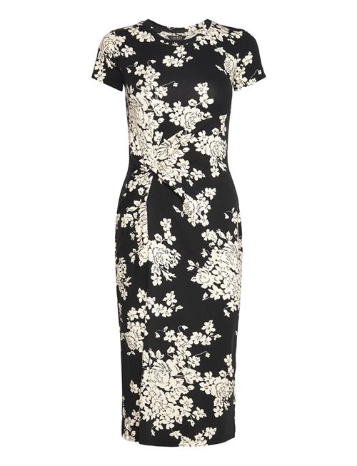 Floral Jersey Twist-Front Midi Dress Lauren Ralph Lauren Black