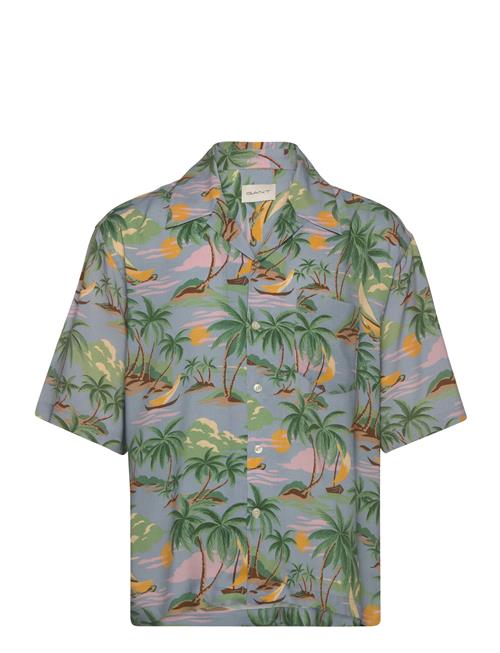 GANT Rel Viscose Hawaii Print Ss Shirt GANT Blue