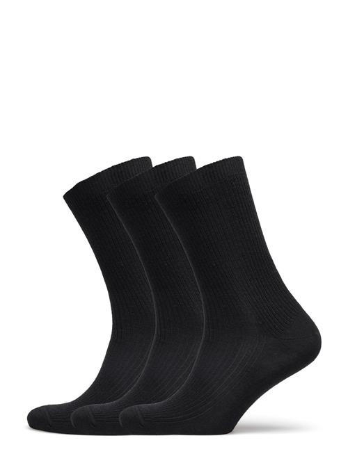 mp Denmark Fine Wool Rib Socks - 3-Pack Mp Denmark Black