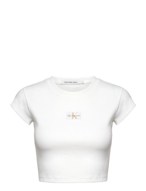 Calvin Klein Jeans Woven Label Rib Baby Tee Calvin Klein Jeans White