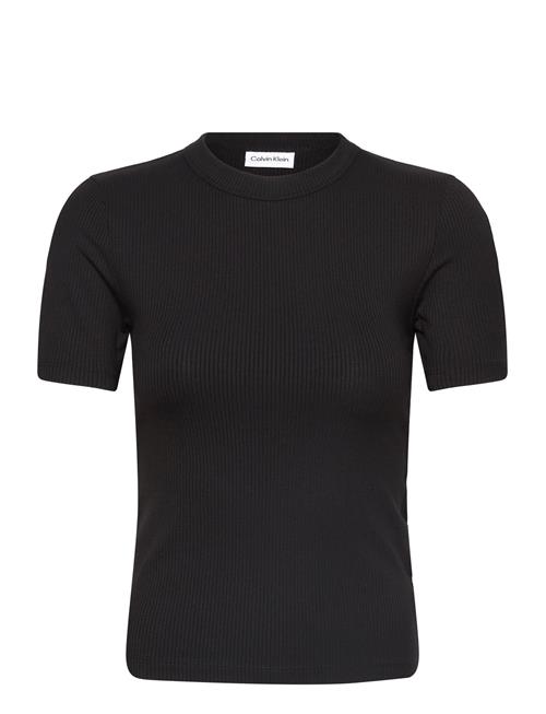 Calvin Klein Modal Rib Slit Detail T-Shirt Ss Calvin Klein Black