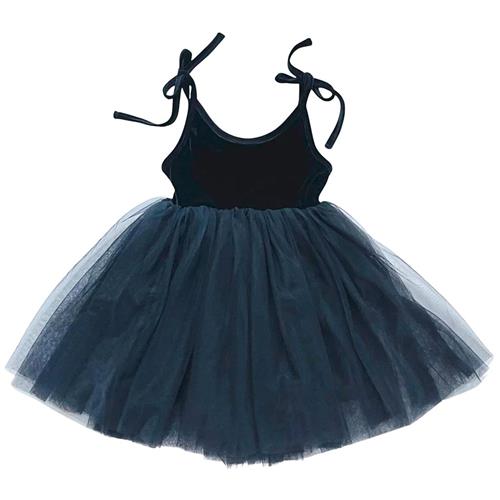 DOLLY by Le Petit Tom Dolly Universe Velvet Cosmic Strings Tutu Dress Black | Sort | 6-8 years