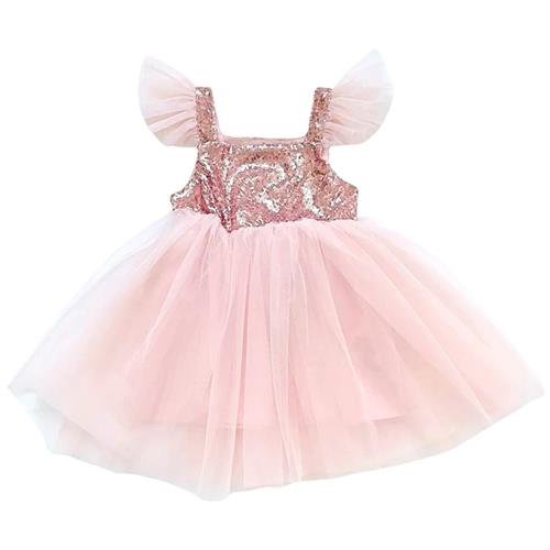 DOLLY by Le Petit Tom Dolly Universe Sequin Glitter Galaxy Tutu Dress Pink | Lyserød | 4-6 years