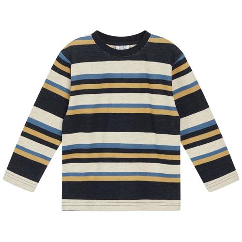 Hust&Claire Anton Stribet Langærmet T-shirt Navyblå | Marine blå | 80 cm