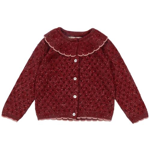 Konges Sløjd Holiday Knit Cardigan - Red Dahlia | Rød | 5-6 years