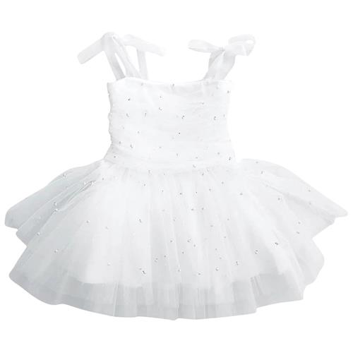 DOLLY by Le Petit Tom Pearl Tulle Ballerina Dress White | Hvid | 8-10 years