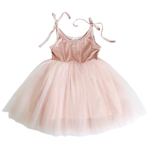 DOLLY by Le Petit Tom Dolly Universe Velvet Cosmic Strings Tutu Dress Pink | Lyserød | 8-10 years