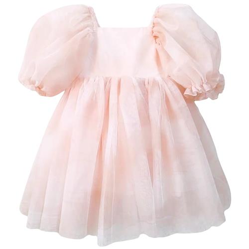 DOLLY by Le Petit Tom Dolly Dreamy Babydoll Puff Dress Pink Clouds | Lyserød | 8-10 years