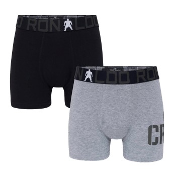 CR7 Cristiano Ronaldo 2P Boys Trunk Briefs Sort/Grå bomuld 146-152