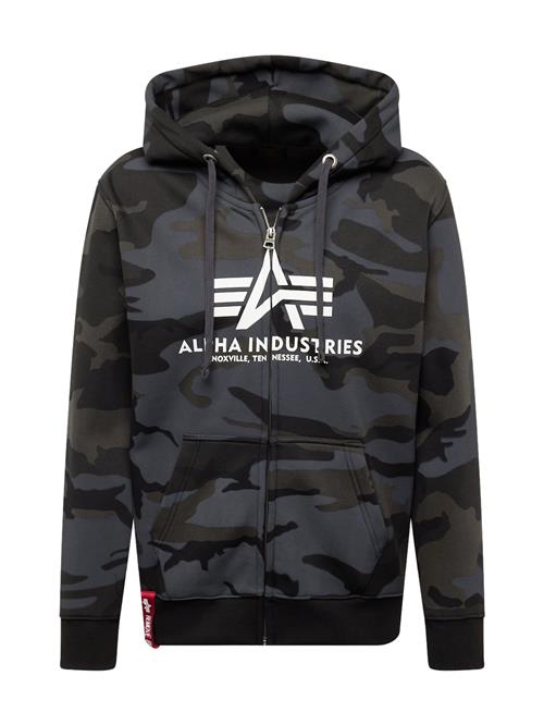 ALPHA INDUSTRIES Sweatjakke  mørkegrå / khaki / sort / hvid