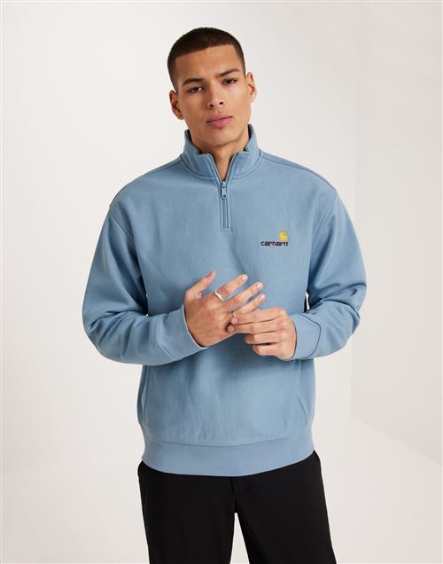 Carhartt WIP Half Zip American Script Sweat Trøjer Blå