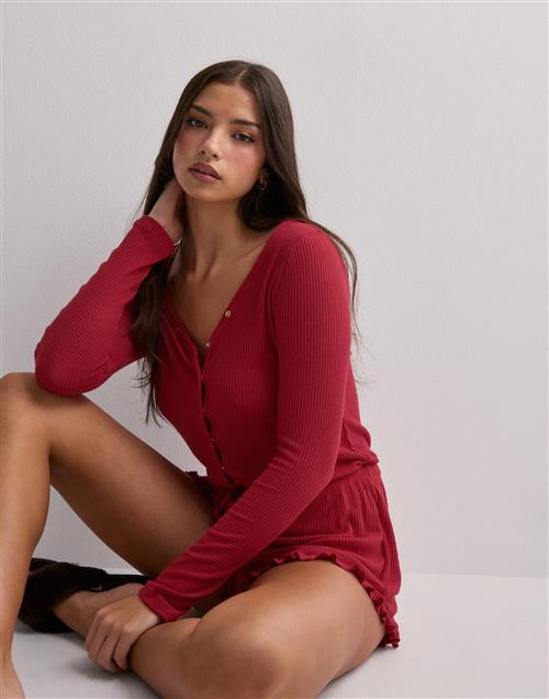 Hunkemöller - Rød - Onesie Short Brushed Rib