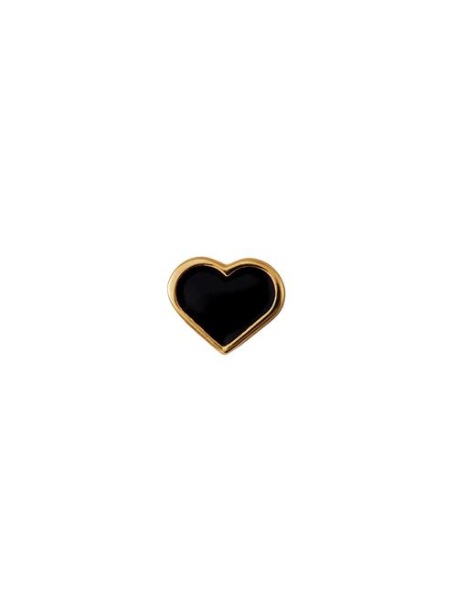 Enamel Heart Charm, Gold Design Letters Gold