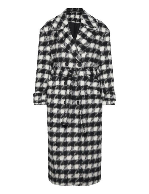 Haithe Check Coat AllSaints Black