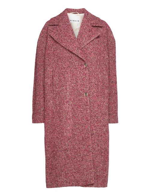 REMAIN Birger Christensen Coat Textured Wool REMAIN Birger Christensen Pink