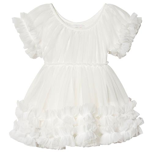 DOLLY by Le Petit Tom Frilly Dress White | Hvid | 0-1 years