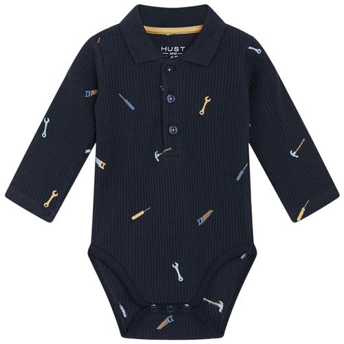 Hust&Claire GOTS Bebe Polo Baby Body Navyblå | Marine blå | 92 cm