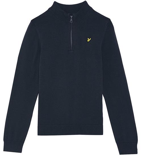 Se Lyle & Scott Sweatshirt - Strik - Quater Zip - Dark Navy ved KidsWorld