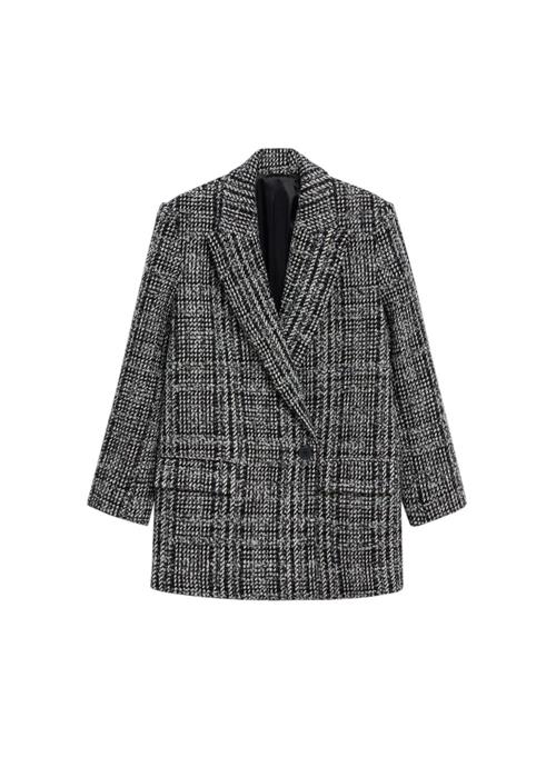 MANGO Blazer 'Anna'  grå / sort / hvid