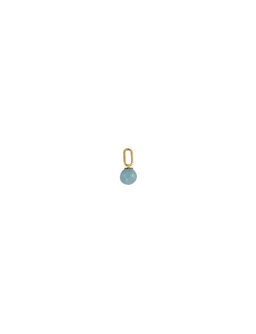 St Drop Charm 5Mm Gold Plated Design Letters Blue