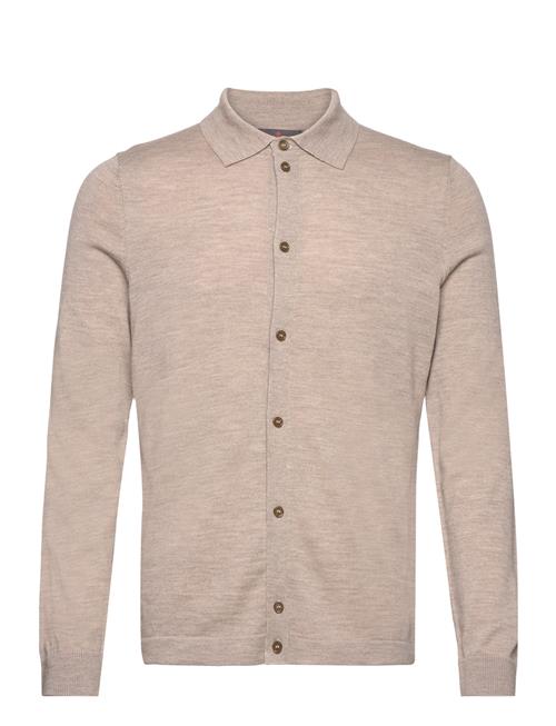 Morris Merino Knitted Shirt Morris Beige