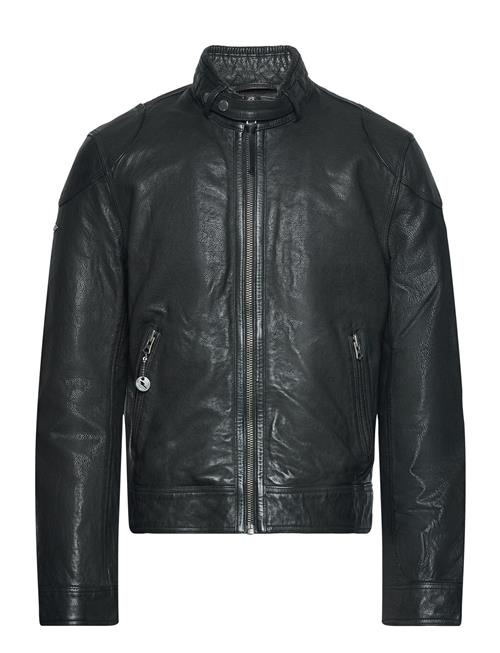 Superdry Leather Racer Jacket Superdry Black