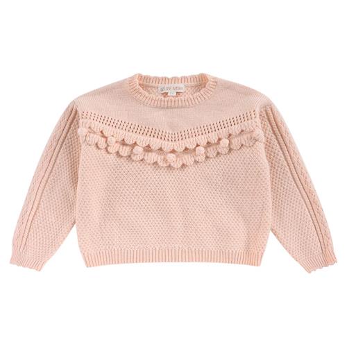 Louise Misha Ionnisa Strikket Baby Sweater Blush | Lyserød | 24 months