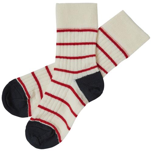 FUB 2-pak Tynde Stribede Strømper Ecru 29-32 EU  Creme  29-32 EU  Unisex