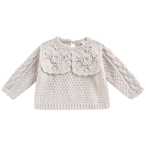 Louise Misha Hilda Strikket Baby Sweater Cremefarvet |  | 18 months