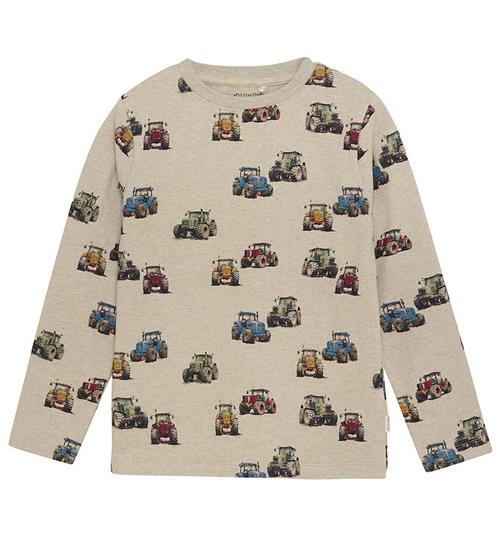 Se Minymo Bluse - Beige Melange m. Traktorer ved KidsWorld